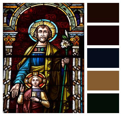 Holy Stained Glass Joseph Image